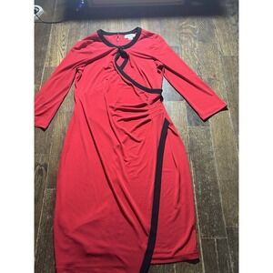Calvin‎ Klein Red and Black Dress.  Size 6.  Holiday Perfect.
